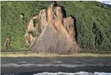  ?? PHOTO: IAIN MCGREGOR/FAIRFAX NZ ?? A slip north of Kaikoura on SH1 caused by the 2016 Kaikoura earthquake.