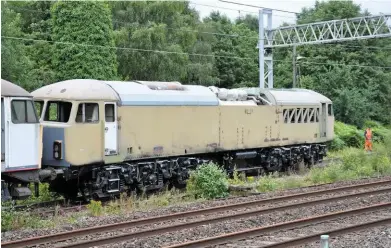  ?? CLIFF BEETON. ?? Testing of the first Class 69 is due to begin next year. On July 4, 56031, which is due to become 69002, is shunted at EMD’s Longport facility. It has been fitted with overhauled bogies, a Class 66-style roof and new headlights as part of its rebuild. It’s further ahead in the rebuild than 56311, which is due to become 69001.