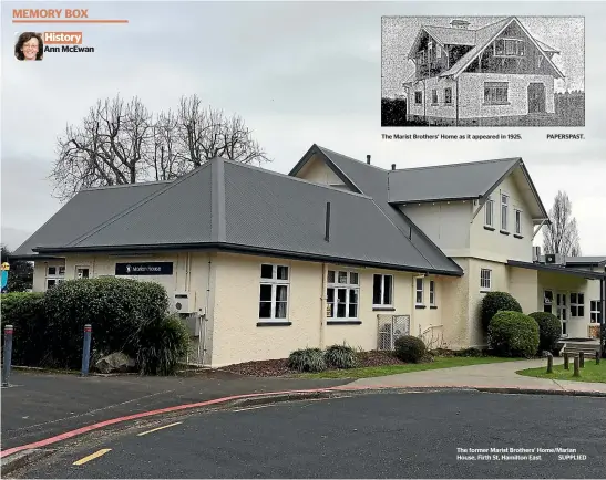  ?? ?? The Marist Brothers’ Home as it appeared in 1925.
PAPERSPAST.
The former Marist Brothers’ Home/Marian House, Firth St, Hamilton East. SUPPLIED