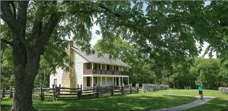  ??  ?? A view of Elkhorn Tavern Friday at Pea Ridge National Military Park. The tavern stands next to the Trail of Tears path which passes through the park. The National Park Service and Trail of Tears Associatio­n are working to add more signage for Trail of...