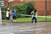  ??  ?? The area around Osborne Street and Midland Street was completely submerged after a water main ruptured close to Bonus Arena