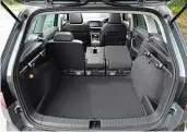  ??  ?? Boot is the largest on test with rear seats folded Generous equipment and top-quality materials ensure Skoda matches 3008, and put it ahead of Hyundai