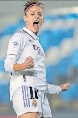  ?? ?? Esther celebra un gol con el Real Madrid