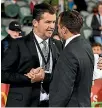  ??  ?? NZ Football CEO Andy Martin has given departing All Whites coach Anthony Hudson a ringing recommenda­tion.