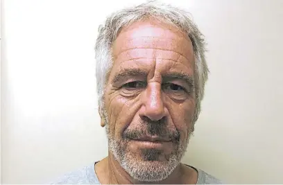  ?? REUTERS ?? Acusado. El magnate Jeffrey Epstein tenía 66 años y se suicidó en una cárcel de Nueva York.