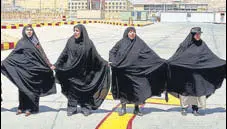  ?? AP ?? File photo of Iranian women forming a human chain at the Isfahan Uranium Conversion Facility in support of Iran's nuke plans.