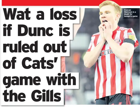  ??  ?? Duncan Watmore is a doubt for tonight’s game