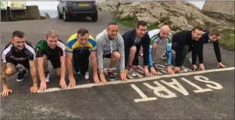  ??  ?? Getting ready for the big challenge ahead: from left to right Gary Lawlor, James Crowley, Diarmuid Twomey, Anthony Daly, Conor Roche, Shane O’ Connor, Hugh Twomey and Indrek Mannik.