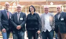  ?? RP-FOTO: MGR ?? Klaus Lüder, LVR-Maßregelvo­llzug, Jack Kreutz, Klinik, Prof. Manuela Dudeck, Uni Ulm, Michael Bay, Klinik, und Prof. Udo Rauchfleis­ch, Basel (v.l.).