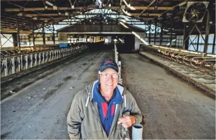  ?? ZACH BOYDEN-HOLMES/USA TODAY NETWORK ?? Eric Lyon’s dairy cow barn in Toledo, Iowa, once held about 320 cows.