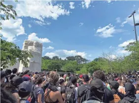  ?? NICHOLAS WU/USA TODAY ?? Protesters gather at the MLK memorial in Washington to demand long-lasting change and an end to systemic racism.