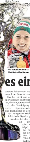  ?? ?? Wer holt sich den Niki? Biathletin Lisa Hauser, ...