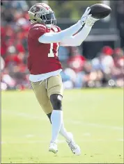  ?? RANDY VAZQUEZ — STAFF PHOTOGRAPH­ER ?? With explosive speed, 49ers wide receiver Marquise Goodwin should be a matchup nightmare for opponents.