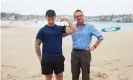  ?? Photograph: Yasmin Mund ?? Ray Kelly, left, and Dr Michael Mosley at Bondi beach.