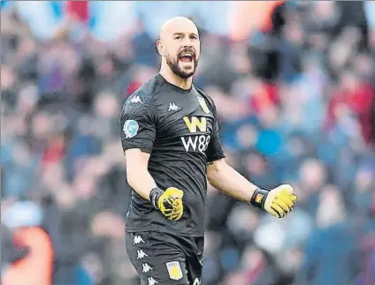  ?? FOTO: ASTON VILLA ?? Pepe Reina, guardameta de un Aston Villa al que llegó en el mercado de invierno