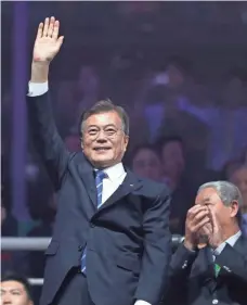  ?? KIM JU-HYOUNG, AP ?? South Korean President Moon Jae-in vows to hold talks with North Korea’s Kim Jong Un over the latter’s nuclear program.