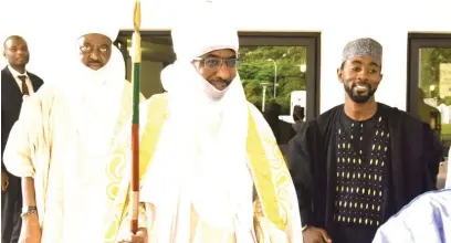  ??  ?? Emir of Kano Muhammadu Sanusi, II, after his meeting with Acting President Prof. Yemi Osinbajo, at the Presidenti­al Villa Abuja yesterday.