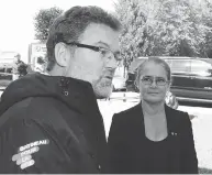  ?? FRED CHARTRAND / THE CANADIAN PRESS ?? Gov. Gen. Julie Payette and Gatineau Mayor Maxime Pedneaud-jobin met with those affected by the tornado.