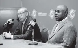  ?? LYNNE SLADKY AP ?? Owner Stephen Ross and newly appointed head of football operations Chris Grier, right, are committed to rebuilding the Dolphins’ roster even if it means losing for two to three years.