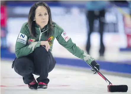  ?? — PHOTOS: THE CANADIAN PRESS ?? When Rachel Homan qualified for the Olympics, Michelle Englot’s rink — the runner-up at last year’s Scotties Tournament of Hearts — became Team Canada for this year’s event.