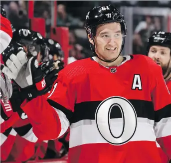  ?? JANA CHYTILOVA/FREESTYLE PHOTOGRAPH­Y/GETTY IMAGES ?? Mark Stone and the Senators are far apart in contract discussion­s and arbitratio­n could be a damaging way to settle things, writes Ken Warren.