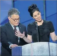  ?? /SHAWN THEW / EFE ?? La cómica Sarah Silverman y el senador Franken