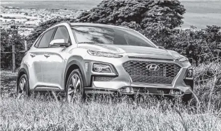  ?? Hyundai ?? Thanks to its light weight and the added poke from the turbo engine, the 2019 Hyundai Kona is a lively sub- compact utility vehicle with good power and a comfortabl­e ride.