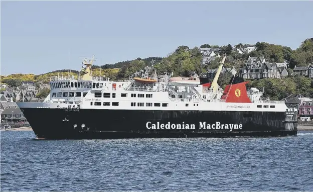  ??  ?? 0 The MV Isle of Lewis, which sails between Barra and Oban, has returned to Oban without any passengers after the tests proved to be positive