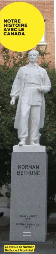  ?? ?? La statue de Norman Bethune à Montréal.