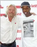  ?? ?? Virgin boss Sir Richard Branson and Jamal Edwards (right) at the Impatience is a Virture Festival at the Royal Opera House, London in 2012