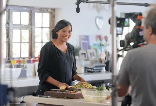  ?? PICTURE: TRACEY ADAMS ?? MADE WITH LOVE: Siba Mtongana takes us behind the scenes as she records the second season of ‘Siba’s Table’.