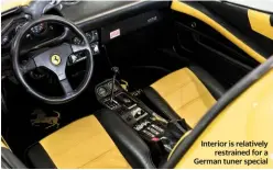  ??  ?? Interior is relatively restrained for a German tuner special