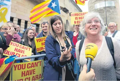  ?? Picture: PA. ?? Professor Clara Ponsati is determined to keep fighting for civil rights in Catalonia.