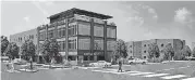  ?? [RENDERING PROVIDED BY HSE ARCHITECTS/KBGE] ?? This artist’s rendering depicts The Campbell, at Campbell and Jackson streets in Edmond, with civil engineerin­g by KBGE.