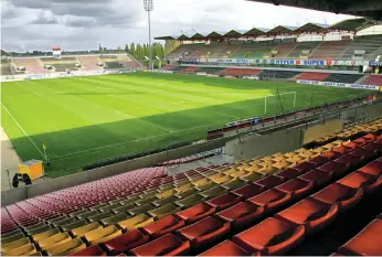  ??  ?? Guingamp’s Stade de Roudourou has a capacity of 18,250, a far cry from Barcelona’s Camp Nou