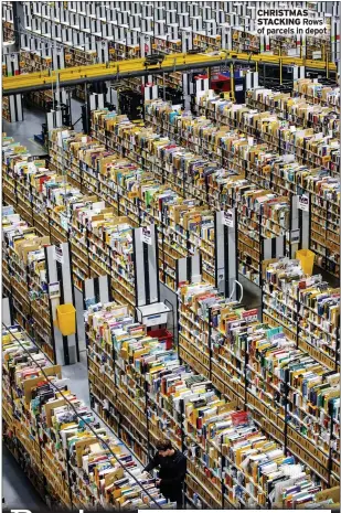  ?? ?? CHRISTMAS STACKING Rows of parcels in depot