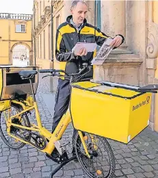  ?? FOTO: POST ?? Mit speziellen E-Bikes, den StreetScoo­tern, werden jetzt auch die 60 Postboten in Viersen und Nettetal ausgestatt­et.