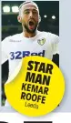  ??  ?? STAR MAN KEMAR ROOFE Leeds