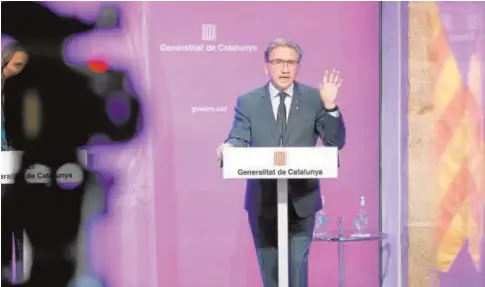  ?? // EFE ?? El conseller de Economía, Jaume Giró, esta semana durante la rueda de prensa posterior a la reunión del Govern