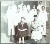  ??  ?? The staff and proprietor of Arundel Tearoom. Ratibar is on the extreme right in the second row from the back.