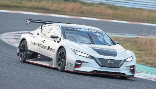  ?? NISSAN ?? The Nissan Leaf Nismo RC is on display for the first time at an auto show.