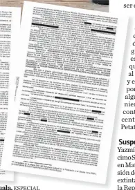  ?? ESPECIAL ?? Documento testado sobre la investigac­ión en torno al caso Iguala.