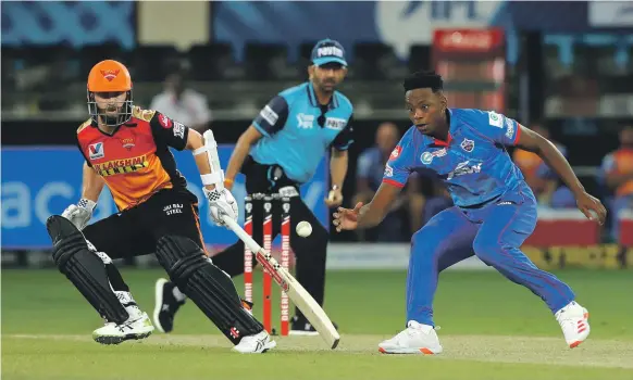  ?? Sportzpics / BCCI ?? Kagiso Rabada and the Delhi Capitals, right, must ensure they do not take their eyes off the ball against Sunrisers Hyderabad in the IPL Qualifier today
