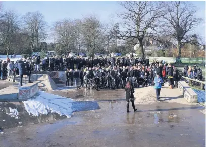  ??  ?? The memorial ride in honour of Tyler