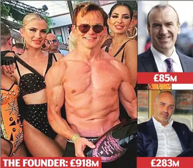  ??  ?? £85M £283M
In the money: Moulding, ex-Tesco boss Leahy, top, and Myprotein entreprene­ur Cookson, above