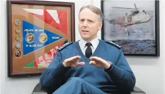  ?? ADRIAN WYLD, THE CANADIAN PRESS ?? Al Meinzinger, commander of the Royal Canadian Air Force, in his office at National Defence headquarte­rs in Ottawa.