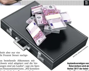  ??  ?? Auslandsve­rmögen von Österreich­ern wird ab Herbst 2017 der heimischen Finanz gemeldet