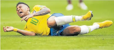  ?? Picture: GETTY IMAGES ?? 2-0 Neymar scored 1 goal and created another to lead Brazil into the quarterfin­als THE WAY OF A PRIMA DONNA: Brazil superstar Neymar has come under from critics who believe he seems to be falling very easily on the pitch.