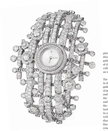  ??  ?? Tweed Brodé Watch in White Gold and Diamonds