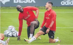  ?? AFP ?? Belgium’s Romelu Lukaku, left, and Eden Hazard take part in a training session.